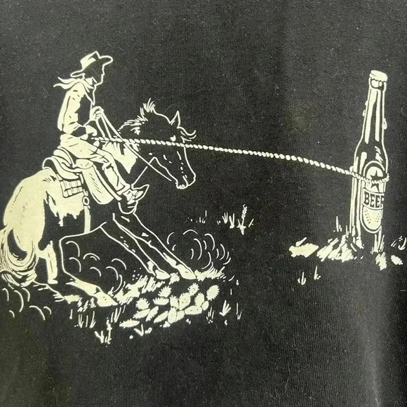 Lucky Brand Lasso Sueded Crew Sweatshirt. Black Size Medium - Picture 5 of 9